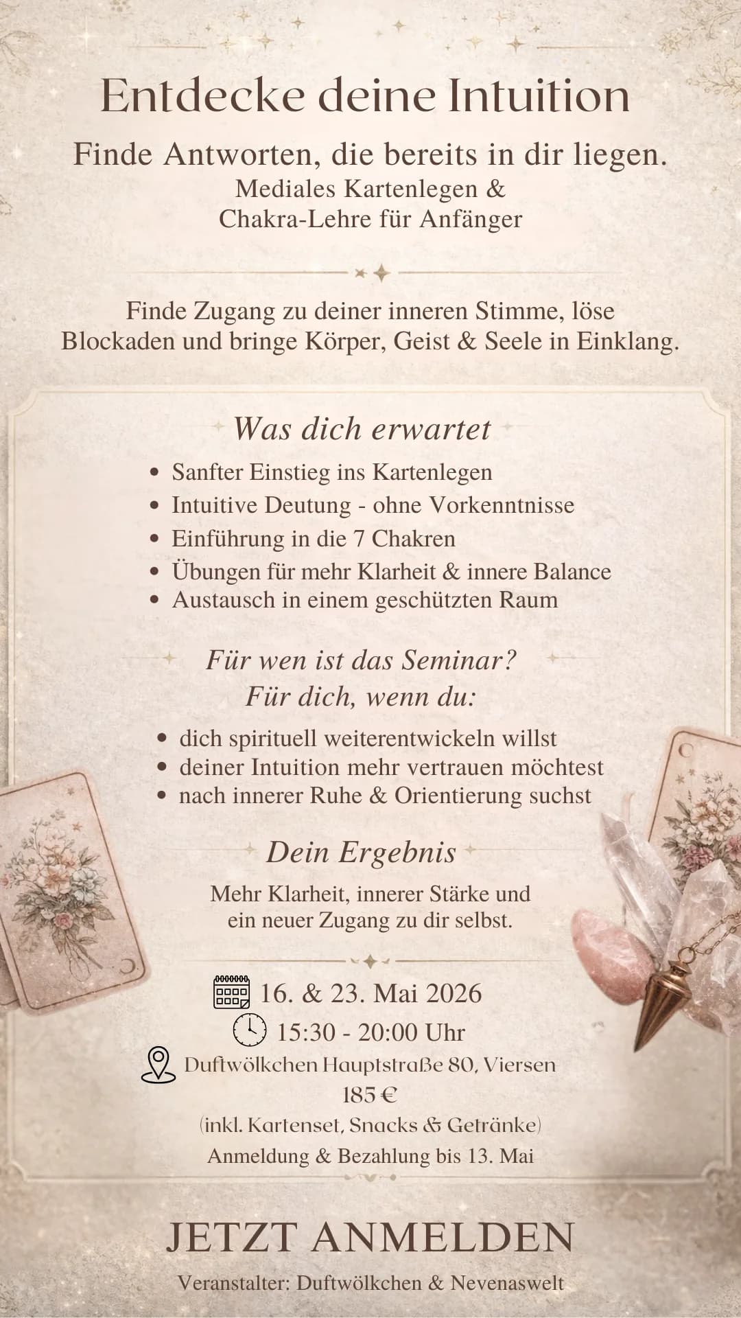 Aktuelle Veranstaltung – Nevena Flyer